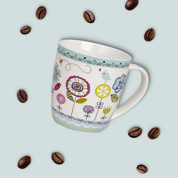 matches21 - Webshop Tassen Becher Kaffeebecher bunte Blumen Porzellan 4er Set je 10 cm 350 ml 105055 6 1 20