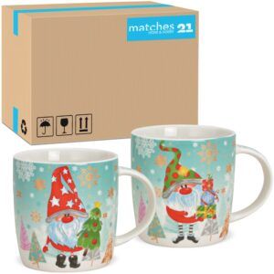 matches21 - Webshop Tassen Becher Weihnachtsdekor Wichtel tuerkis Porzellan 36 Stk sort 9 cm 340 ml 122627 1 17