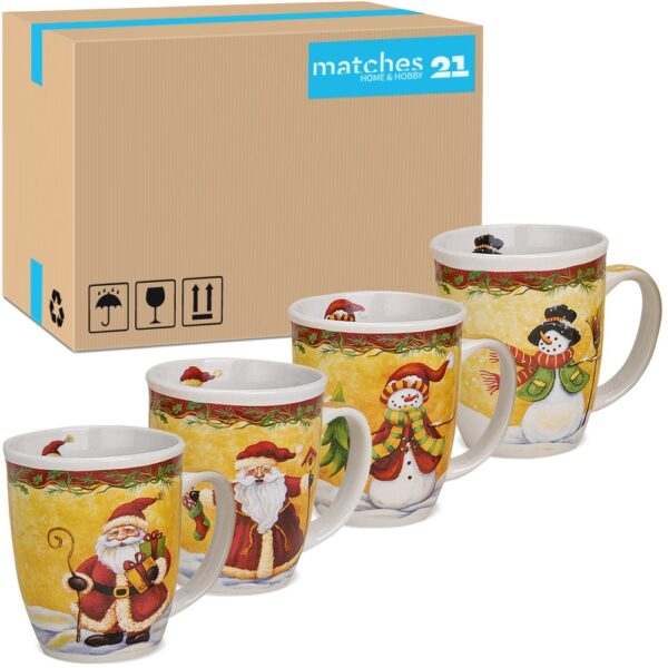 matches21 - Webshop Tassen Becher Weihnachtstassen Keramik liebevolle Weihnachtsmotive 36 Stk Karton 112938 1 1