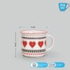 matches21 - Webshop Tassen Kaffeebecher Landhaus Herzen und Blumen rot grau Porzellan 6er Set sort 9 cm 122598 1 1 9