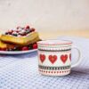 matches21 - Webshop Tassen Kaffeebecher Landhaus Herzen und Blumen rot grau Porzellan 6er Set sort 9 cm 122598 4 1 12