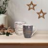 matches21 - Webshop Tassen Kaffeebecher Merry Christmas grau weiss Porzellan 36 Stk 340 ml 10 cm 119672 4 1 13