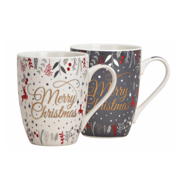 matches21 - Webshop Tassen Kaffeebecher Merry Christmas grau weiss Porzellan 36 Stk 340 ml 10 cm 119672 7 1 8