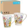 matches21 - Webshop Tassen Kaffeebecher Osterhasen mit Blumen Porzellan 36 Stk sort 350 ml 11 cm 120177 1 3