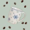 matches21 - Webshop Tassen Kaffeebecher Schneeflocken Rand blau Porzellan 4er Set sort 300 ml 10 cm 119655 4 11