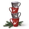 matches21 - Webshop Tassen Kaffeebecher Weihnachten Hirsche rot und grau Steingut 36 Stk 200 ml 119676 1 8