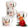 matches21 - Webshop Tassen Kaffeebecher Weihnachten Wald Tiere Tannen Porzellan 4er Set sort 300 ml 119667 1 8