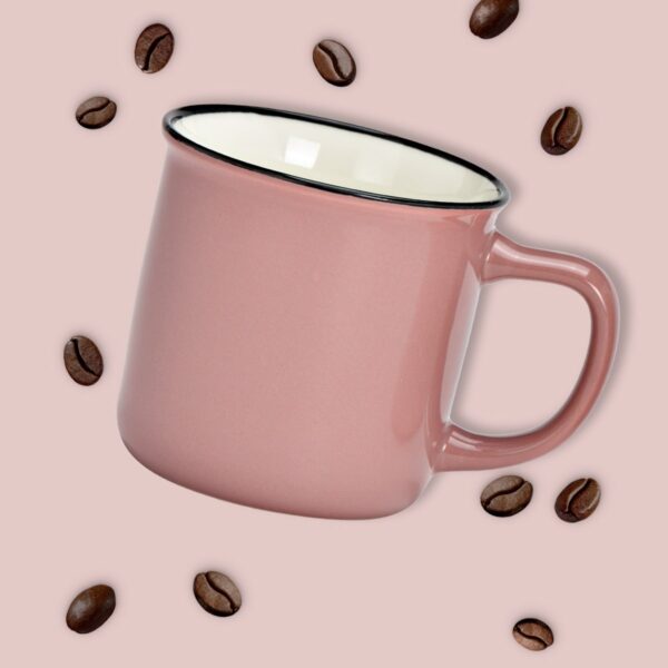 matches21 - Webshop Tassen Kaffeetassen Emailoptik einfarbig pink rosa Porzellan 6er 12x8 cm 330 ml 125817 2 1 4