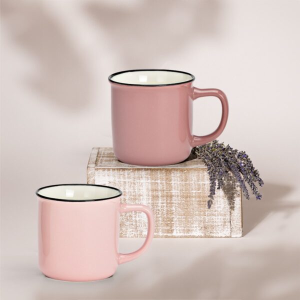 matches21 - Webshop Tassen Kaffeetassen Emailoptik einfarbig pink rosa Porzellan 6er 12x8 cm 330 ml 125817 6 1 7