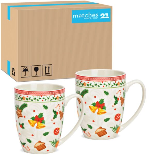 matches21 - Webshop Tassen Kaffeetassen Weihnachtsmotiv Lebkuchen Porzellan 36 Stk 12x10 cm 300 ml 125782 1 1