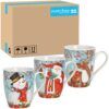 matches21 - Webshop Tassen Weihnachtsmotiv Schneemann Nikolaus Rentier Porzellan 36 Stk sort 10 cm 122631 1 3