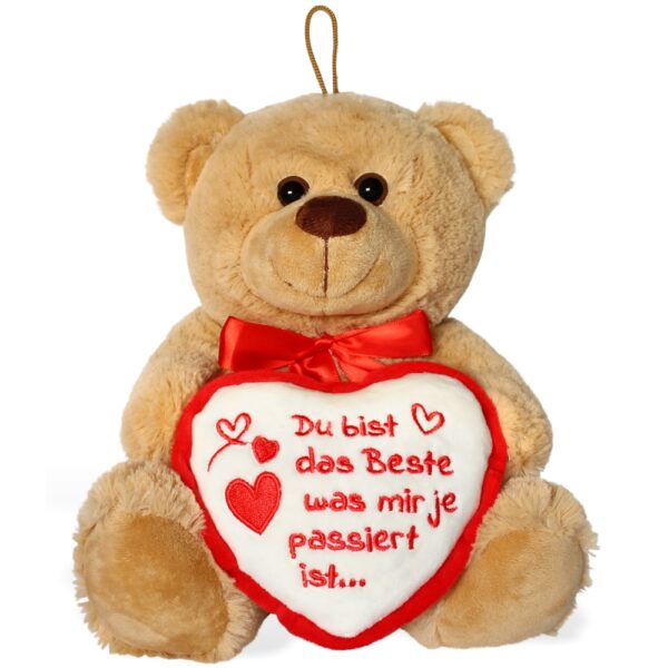 matches21 - Webshop Teddybaeren mit Herz hellbraun beige Teddy Kuscheltiere 25 cm 1 Stk 6 Motive 123541 5 1 32