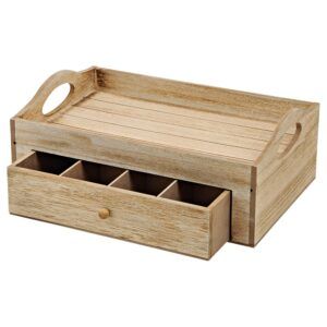 matches21 - Webshop Teebox Holz 7 Faecher mit Serviertablett braun 30x20 cm 126485 1 23