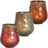 matches21 - Webshop Teelichtglaeser Orient Windlichter Glas und Metall 3er Set braun pink gruen 2 Groessen 122039 2 1 14