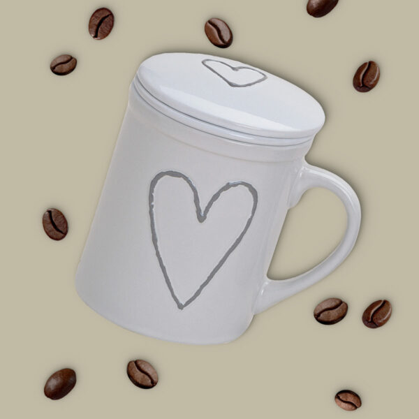 matches21 - Webshop Teetasse Teebecher 36 Stk weiss beige grau Deckel und Sieb Porzellan 110810 1 1 2