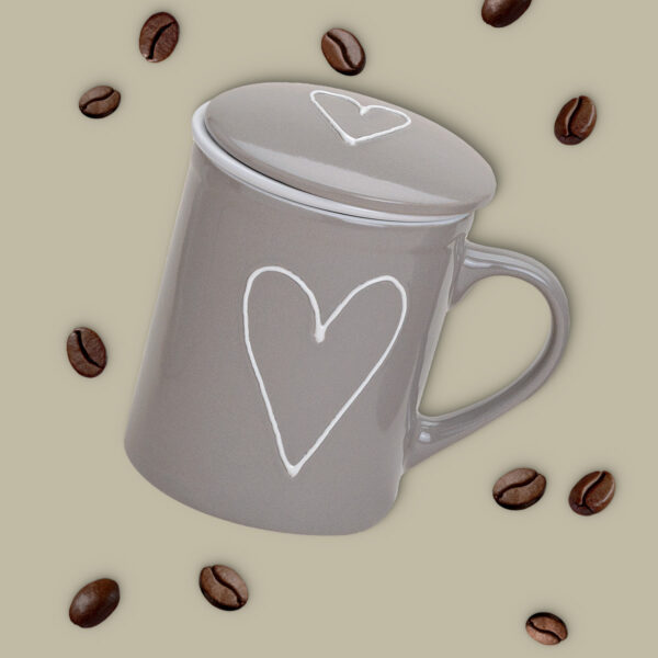 matches21 - Webshop Teetasse Teebecher 36 Stk weiss beige grau Deckel und Sieb Porzellan 110810 2 1 3