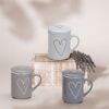 matches21 - Webshop Teetasse Teebecher 36 Stk weiss beige grau Deckel und Sieb Porzellan 110810 5 1 12