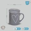 matches21 - Webshop Teetasse Teebecher 3er Set weiss beige grau Deckel und Sieb Porzellan 10 cm 300 ml 110809 4 1 11