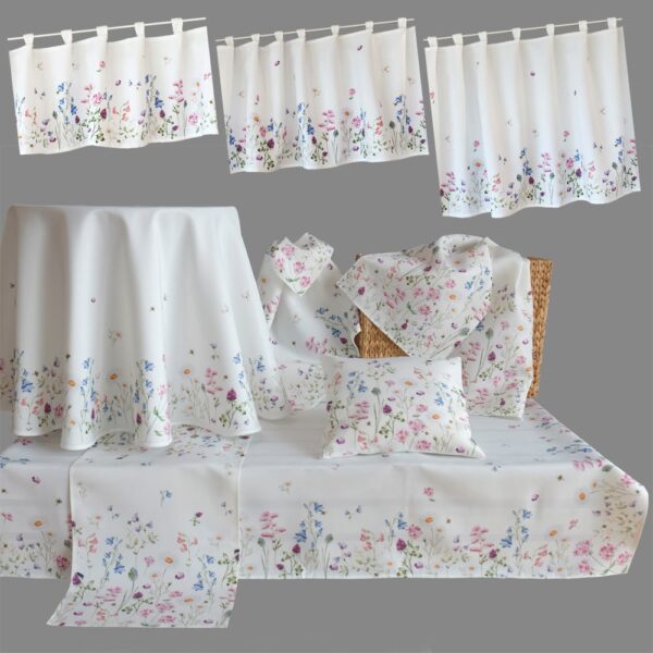 matches21 - Webshop Tischdecke Mitteldecke Tischwaesche Wiesenblumen Blumen Blueten bunt 170 cm 115856 2 1 2