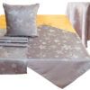 matches21 - Webshop Tischdecke Tischtuch rund Webware Sterne grau silber Tischwaesche 1 Stk 160 cm 122222 1 1 4