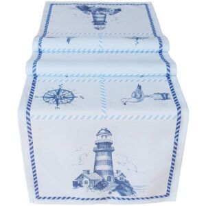 matches21 - Webshop Tischlaeufer Mitteldecke Leuchtturm und Maritimes blau weiss Tischwaesche 40x140cm 121159 1 14