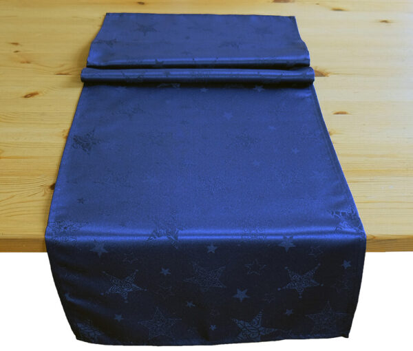 matches21 - Webshop Tischlaeufer Mitteldecke Webware Sterne blau Tischwaesche 1 Stk 40x140 cm 122282 1 1