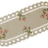 matches21 - Webshop Tischlaeufer Mitteldecke oval Stick Rosen dunkelecru Tischwaesche 1 Stk 30x70 cm 122412 2 2 3