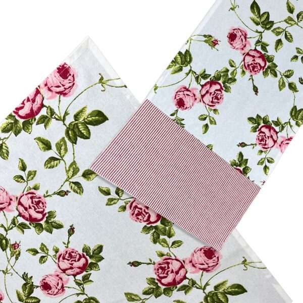 matches21 - Webshop Tischlaeufer Tischdecke DORRIT Tischdeko Landhaus Rosen Druck rosa 126812 1 7