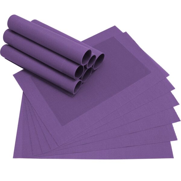 matches21 - Webshop Tischset Platzset BORDA Platzmatten 12er Set violett lila gewebt 43x30 cm 100120 1 1