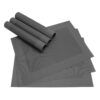 matches21 - Webshop Tischset Platzset BORDA Platzmatten 6er Set schwarz gewebt aus Kunststoff 116112 1 5