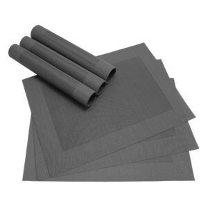 matches21 - Webshop Tischset Platzset BORDA Platzmatten 6er Set schwarz gewebt aus Kunststoff 116112 1 16