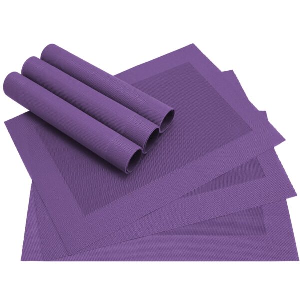 matches21 - Webshop Tischset Platzset BORDA Platzmatten 6er Set violett lila gewebt aus Kunststoff 43x30 cm 1289 1 1