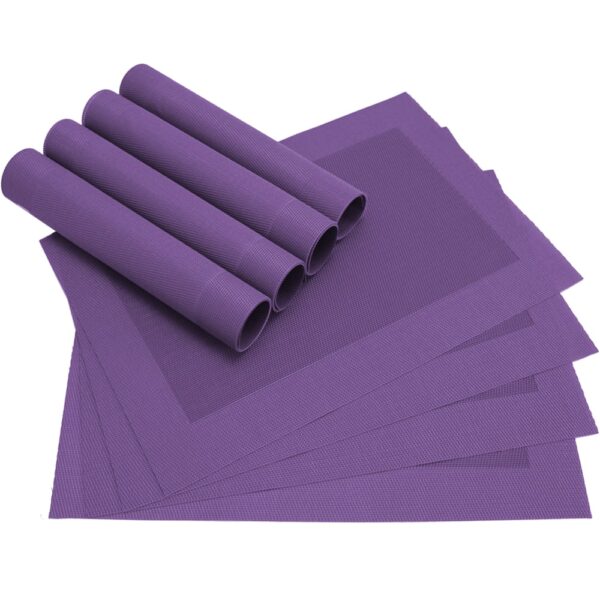 matches21 - Webshop Tischset Platzset BORDA Platzmatten 8er Set violett lila gewebt Kunststoff 43x30 cm 100104 1 1