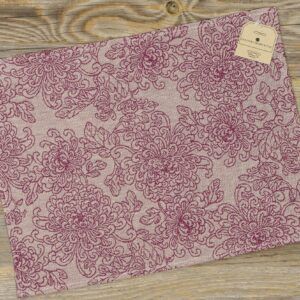 matches21 - Webshop Tischset Platzset CLEO Blueten Ranken Paisley beige violett 47x35 cm Landhaus 1 Stk 124252 1 5