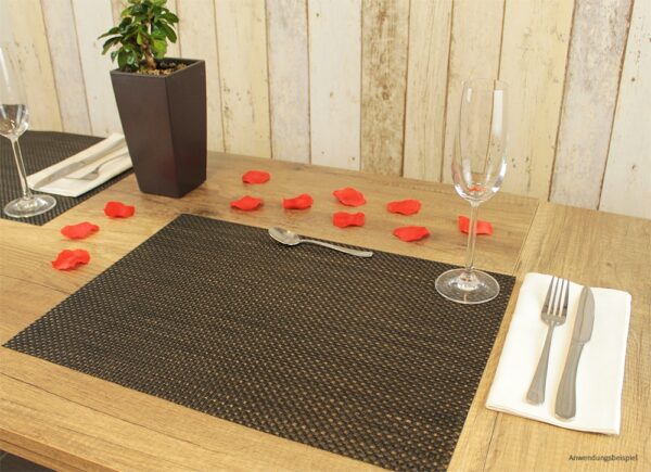 matches21 - Webshop Tischset Platzset ELEGANCE rot gewebt Kunststoff 1 3 3