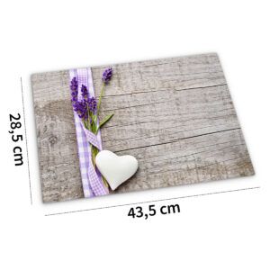 matches21 - Webshop Tischset Platzset MOTIV Lavendel Holzbrett 1 Stk abwaschbar 43 5x28 5 cm 108170 1 1 13