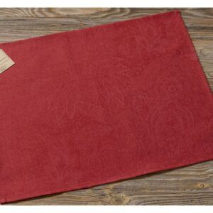 matches21 - Webshop Tischset Platzset Textil EDDA floralem Webmuster einfarbig rot 47x35 cm Landhaus 1 Stk 124258 1 1 2