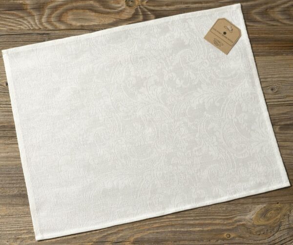 matches21 - Webshop Tischset Platzset Textil MILA einfarbig weiss 35x47 cm Landhaus Leinen 1 Stk 124264 1 1