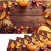 matches21 - Webshop Tischset Platzsets MOTIV abwaschbar Herbstfruechte Kuerbisse Holz braun orange 126264 3 1 21