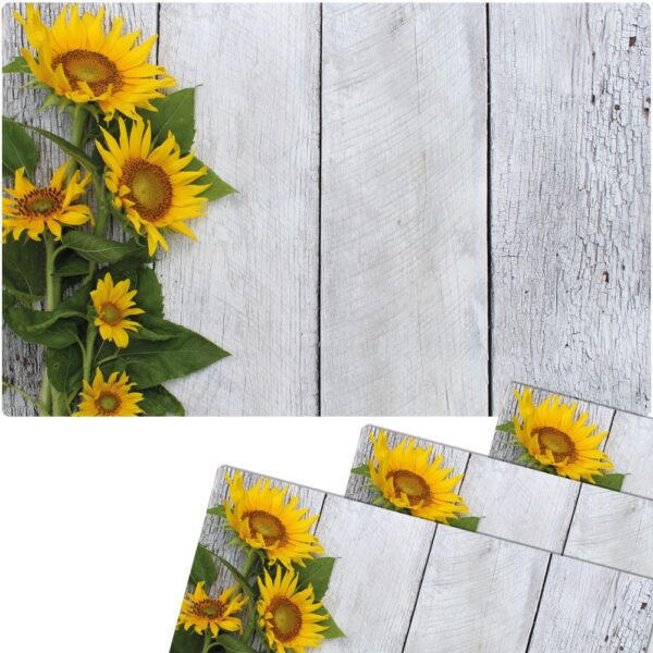 matches21 - Webshop Tischsets MOTIV abwaschbar Sonnenblumen Strauss Holz bunt 126420 3 1 15