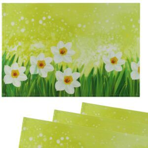 matches21 - Webshop Tischsets Platzsets CLOTH waschbar Ostern Osterglocken Blumen weiss 126335 2 1 18