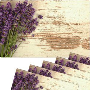 matches21 - Webshop Tischsets Platzsets MOTIV Lavendel Blueten auf Holz weiss Vintage 6 Stk Abwaschbar 116170 1 21