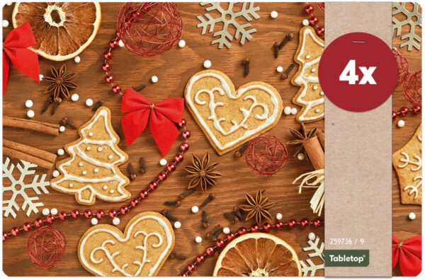 matches21 - Webshop Tischsets Platzsets MOTIV abwaschbar Plaetzchen Perlen Deko Holz Weihnachten 126246 18 1 21