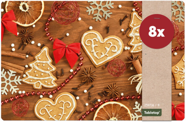 matches21 - Webshop Tischsets Platzsets MOTIV abwaschbar Plaetzchen Perlen Deko Holz Weihnachten 126246 20 1 23