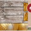 matches21 - Webshop Tischsets Platzsets MOTIV abwaschbar Weihnachten Deko Kugeln gold und Holz 126236 10 1 31