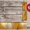 matches21 - Webshop Tischsets Platzsets MOTIV abwaschbar Weihnachten Deko Kugeln gold und Holz 126236 12 1 33