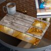 matches21 - Webshop Tischsets Platzsets MOTIV abwaschbar Weihnachten Deko Kugeln gold und Holz 126236 13 1 35