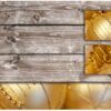 matches21 - Webshop Tischsets Platzsets MOTIV abwaschbar Weihnachten Deko Kugeln gold und Holz 126236 15 1 34