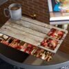 matches21 - Webshop Tischsets Platzsets MOTIV abwaschbar Weihnachten Deko Kugeln rot und Holz 126237 14 1 35