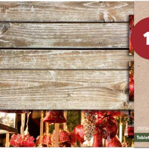 matches21 - Webshop Tischsets Platzsets MOTIV abwaschbar Weihnachten Deko Kugeln rot und Holz 126237 8 1 25